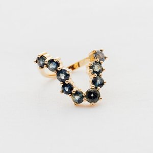 Loose Gemstones: Teal Sapphire Wave Ring