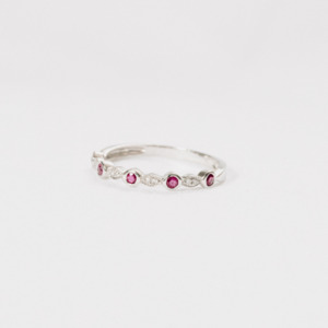 White Gold: Ruby and Diamond Band