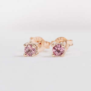 Rose Gold: Pink Spinel Studs