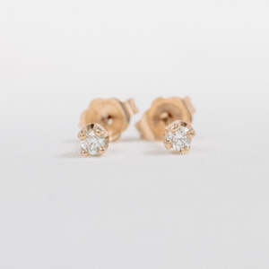 Sale: Yellow Gold Diamond Studs