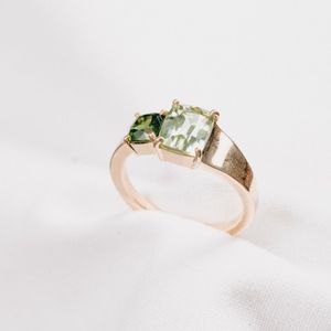 Double Green Dress Ring
