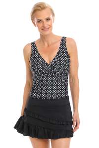 Mastectomy Swimwear: TOGS Swim Skort - Black