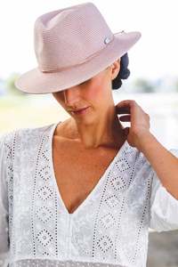 Rigon Headwear: Rigon Avoca Flexibraid Fedora - Old Rose