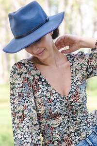 Rigon Headwear: Rigon Meribel Fedora - Teal