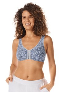 Amoena Bras: Amoena Frances Wire Free Mastectomy Bra - Blue Leo