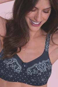 Anita Belvedere Wire Free Mastectomy Bra - Deep Blue