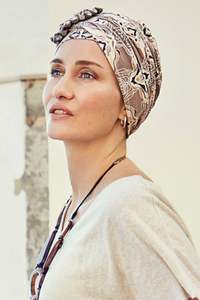 Christine Lotus Turban - Beige Ornaments