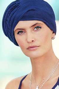 Christine Luna V Turban - Dark Blue Pliss