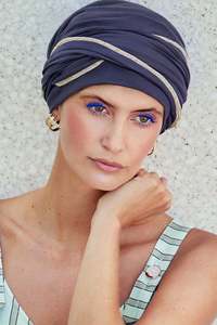 Christine Viva  Emmy Hair Loss Turban - Shades of Blue/Gold