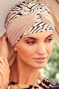 Christine Headwear: Christine Sienna Boho Hair Loss Turban Set - Brown Zebra