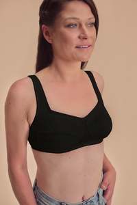 Bras Briefs: Amoena Katja Wire Free Mastectomy Bra - Black