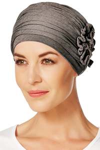 Turbans: Christine Lotus Turban - Warm Brown Melange