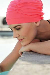 Christine Headwear: Christine Hydrotherapy Hair Loss Swim Cap - Pink