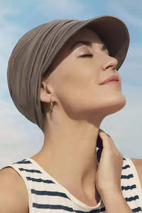 Turbans: Christine Bella Hair Loss Sun Cap - Dusty Brown