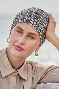 Turbans: Christine Shanti Hair Loss Turban - Beige Snake