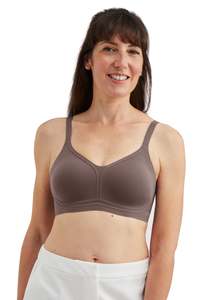 Bras Briefs: Amoena Wave® pure Wire Free Mastectomy Bra - Deep Taupe