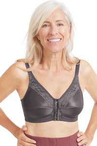Amoena Nancy Front Fastening Mastectomy Bra - Dark Grey