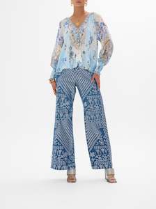 Top: Al Manial Palace Memoirs Shirred Cuff Blouse