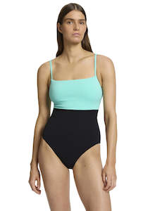 Swimwear: JETS MINIMAL TANK ONE PIECE - BLACK/DOLCE
