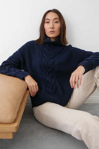 Mia Fratino: MIA FRATINO FABIAN CABLE FUNNEL - FRENCH NAVY