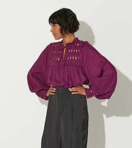 CLEOBELLA SABELLA BLOUSE - AUBERGINE