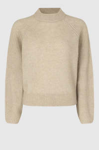 SECOND FEMALE BROOKLINE  KNIT NEW O-NECK - OXFORD TAN