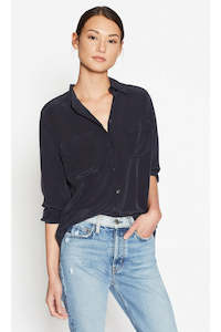 Hair Accessories: EQUIPMENT SLIM SIGNATURE SHIRT - ECLIPSE NAVY