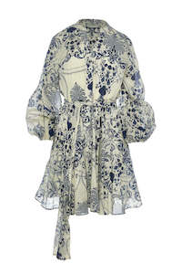 Devotion Twins: DEVOTION TWINS MEGAN SHORT DRESS WITH BELT  - BLUE