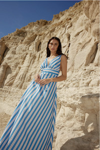 Aston Studio: Aston Studio Betty Dress - Ocean Depths/Seashell Stripe