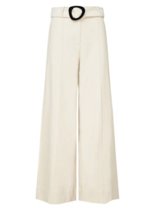 Mos The Label: Mos The Label Lis Wide Leg Pants - Ivory