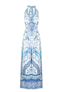 Camilla Halterneck Jumpsuit With Tie Neck - Isnik Lullaby