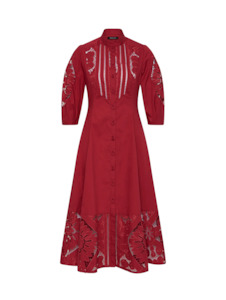 Moss & Spy Letitia Shirt Dress - Garnet