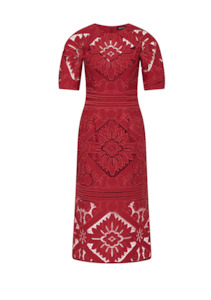 Moss & Spy Letitia Midi Dress - Garnet