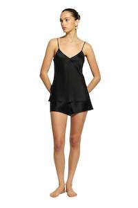 Lingerie: Ginia Silk Cami V Neck - Black