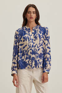 Velvet By Graham & Spencer Elda Printed Crepe Floral Top - Callalily