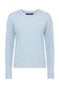 Cable: Cable Cashwool Crew Jumper - Blue