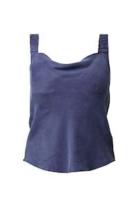 Once Was Delray Reversible Cupro Cowl & V Neck Cami - Lapis