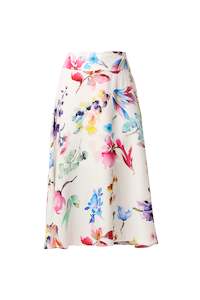 Once Was: Once Was Pandorea Viscose Dobby Stitch Detail Yoke Skirt - Plume Blossom