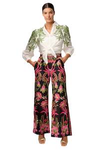 Once Was Callisto Cotton Slub Placement Embroidered Shirt - Ivory