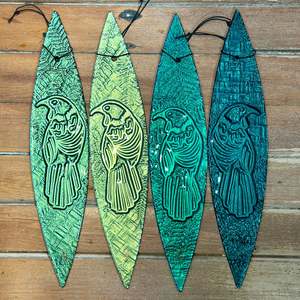 Glass Wakas: Medium Waka Native Tui