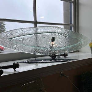 Large Clear Dished Waka Platter