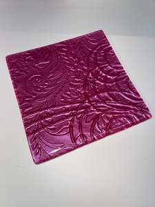 20cm Square Platter - Anaglypta Swirl
