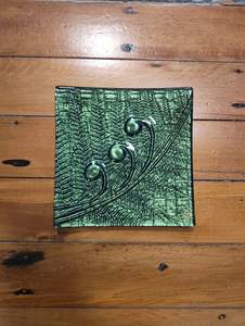 20cm Square Platter - Koru & Fern