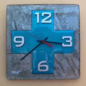 Clocks: Cross Clock - Blue/Grey