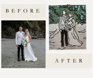 Fathers Day: Image transformed to slumped glass art