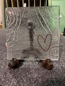 All Glass Platters: Copper Heart Platter