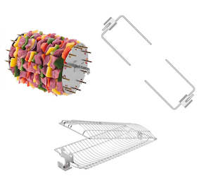 Products: 1 x Rotisserie Basket + 1 x BBQ Kebabs Carousel + 2 Short Claws