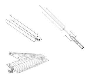 Products: 1 x Rotisserie Basket + 1 x 4 Prong Unit + 2 Short Claws