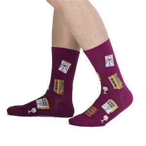 Socks: It's Wine Time - Women's Crew Socks - Sock It To Me