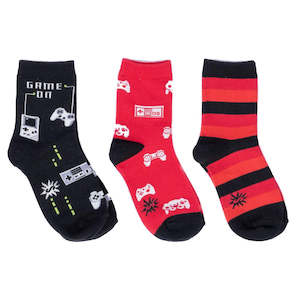 Kids: Game On Kids Crew Socks Pack of 3 - Sock It To Me